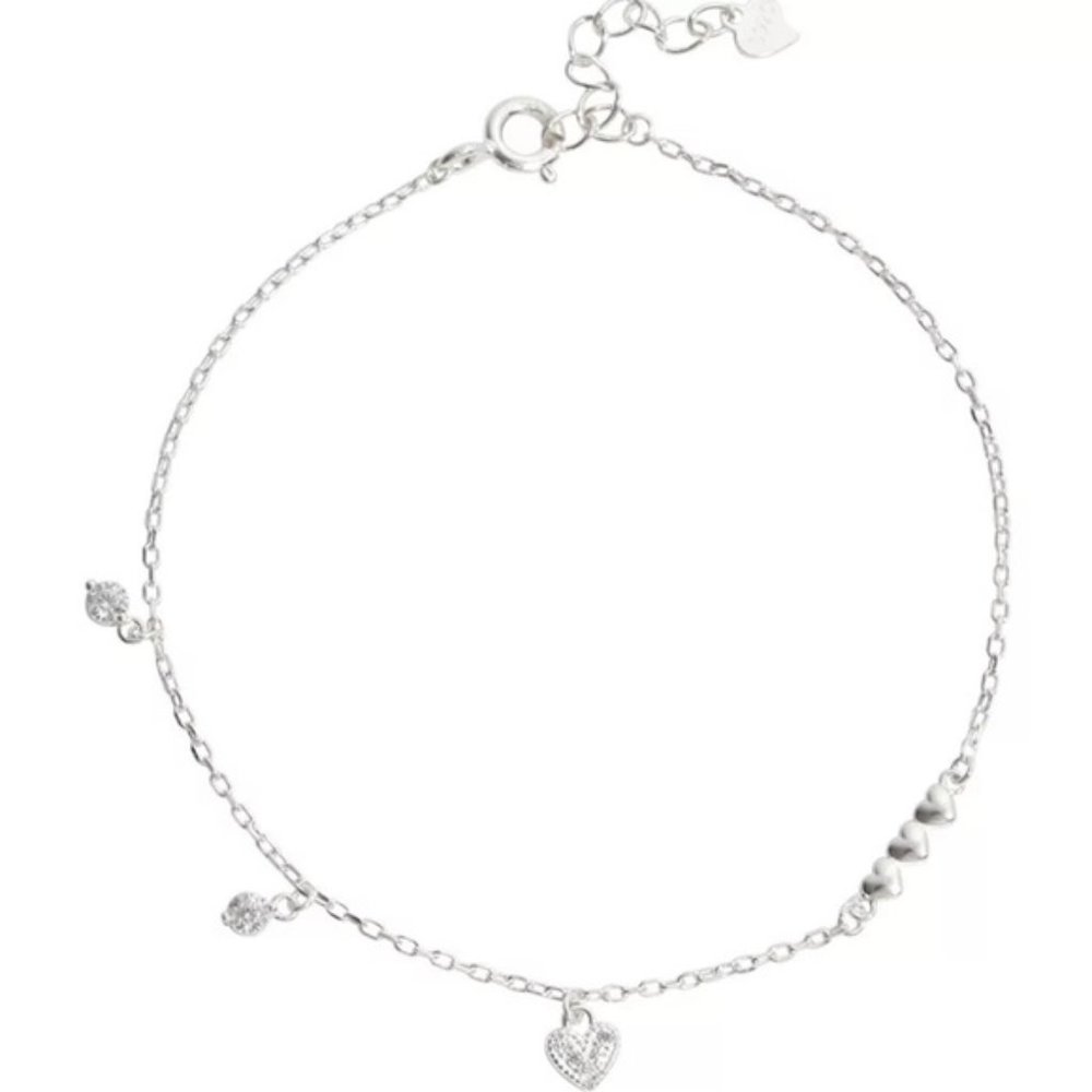 925 Sterling Silver Fashion Temperament Heart Bracelet Jewelry Women Wedding - Picture 5 of 5